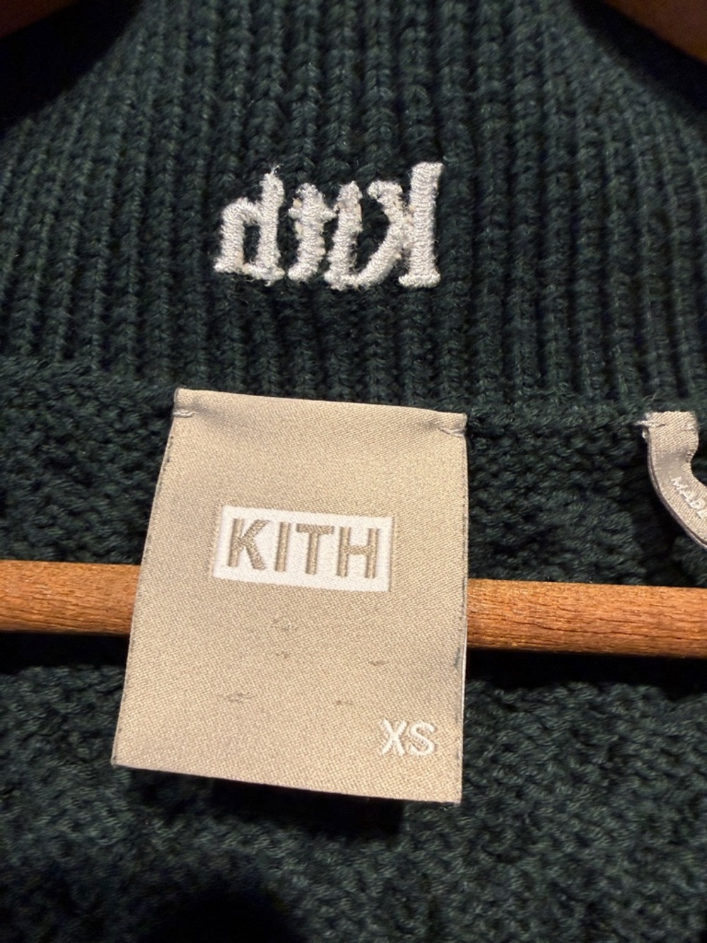 Kith Cable Knit Half-Zip Sweater - Dark Green - Picture 2 of 6
